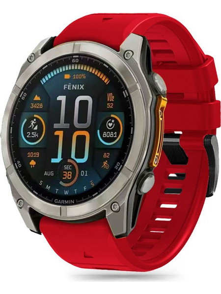 Tech-Protect Silicone Λουράκι Σιλικόνης Red (Garmin Fenix 5X / 5X Plus / 6X / 6X Pro / 7X / 8 51mm)