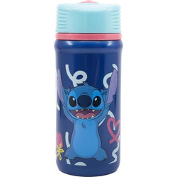 Stor Stitch Palms Παιδικό Παγούρι Πλαστικό BPA Free Navy Μπλε 390ml