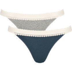 Sloggi Βαμβακερά Γυναικεία Brazil με Δαντέλα 2Pack 10213088-M007