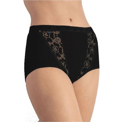 Sloggi Chic Maxi Βαμβακερό Ψηλόμεσο Γυναικείο Slip με Δαντέλα Μαύρο 10005198-0004