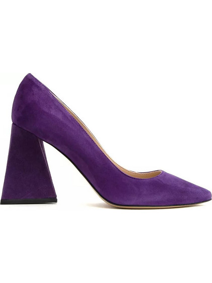Divine Follie Γόβες Suede με Χοντρό Ψηλό Τακούνι Μωβ DVN-1937-S