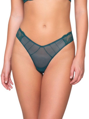 Luna Pearl Γυναικείο Sexy String με Δαντέλα Κυπαρισσί 26500