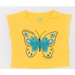 Losan Παιδικό Crop Top Κοντομάνικο Κίτρινο 216-1206AL