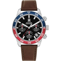 Tommy Hilfiger TH85 Ανδρικό Ρολόι Χρονογράφος με Καφέ Δερμάτινο Λουράκι 1792166