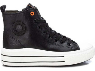 Refresh Γυναικεία Sneakers Flatforms Μποτάκια Μαύρα 172284