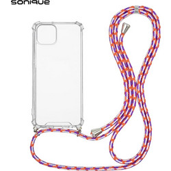 Sonique Strap Back Cover Transparent / Rainbow Coral (iPhone 14 Plus)