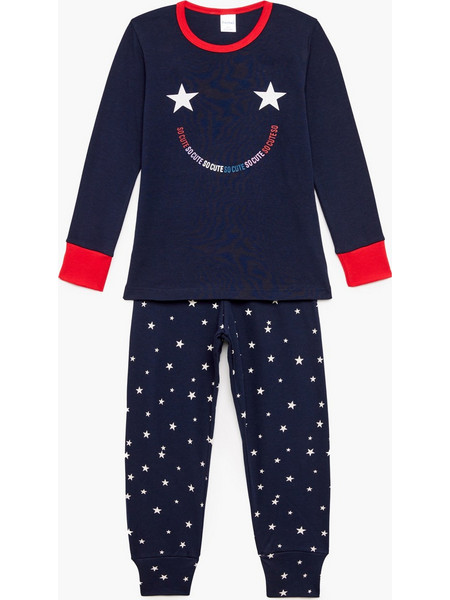 Pretty Baby Smile Παιδική Πιτζάμα Βαμβακερή Χειμωνιάτικη Navy Μπλε 64891