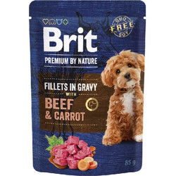 Brit Premium By Nature Fillets Beef & Carrot in Gravy 85gr