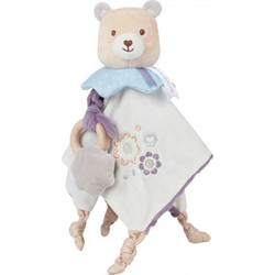 Bebe Stars Teddy Flower Πανάκι Παρηγοριάς Αρκουδάκι με Μασητικό Λευκό 60-108