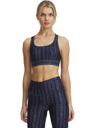Under Armour Mid Crossback Sports Αθλητικό Μπουστάκι με Υψηλή Στήριξη & Ελαφριά Ενίσχυση Μαύρο 1361042-044