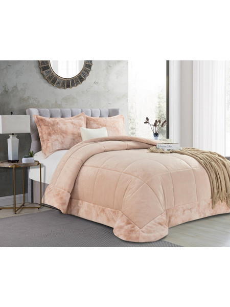 Liolios Home Κουβερτοπάπλωμα King Size 260x240 Crystal Velvet Perfetto Pink