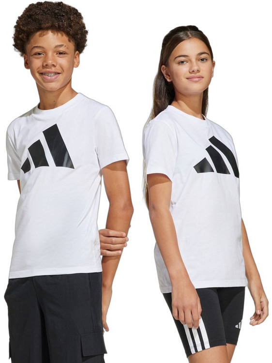 Adidas Tee 160 Παιδικό T-Shirt Κοντομάνικο Λευκό Μαύρο JC9659