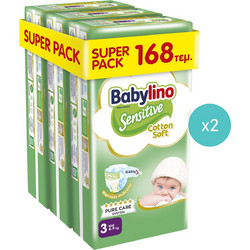 Babylino Sensitive Cotton Soft Πάνες No3 336τμχ