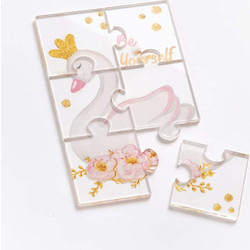 Parisis Μπομπονιέρα Βάπτισης Puzzle Κύκνος από Plexiglass