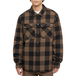 Dickies Sacramento Ανδρικό Πουκάμισο Βαμβακερό Καρό Μακρυμάνικο Κανονική Γραμμή Overshirt Καφέ DK0A4XGR-MR1