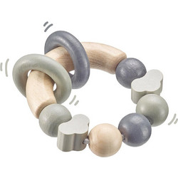 Selecta Lucky Handle Γκρι Ξύλινη Κουδουνίστρα Κρίκος για Νεογέννητα