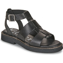Kickers Lila Δερμάτινα Γυναικεία Σανδάλια Ανατομικά Μαύρα 1201841-50-8