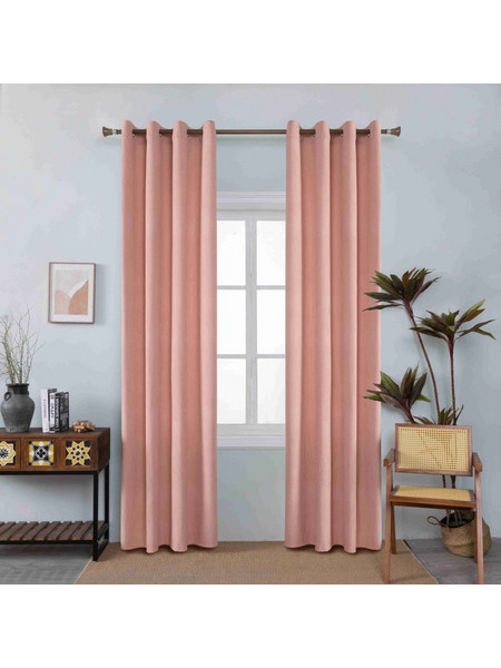 Κουρτίνα Παραθύρου Βελουτέ με Τρουκς 140x270 AD6040-10 Σομόν