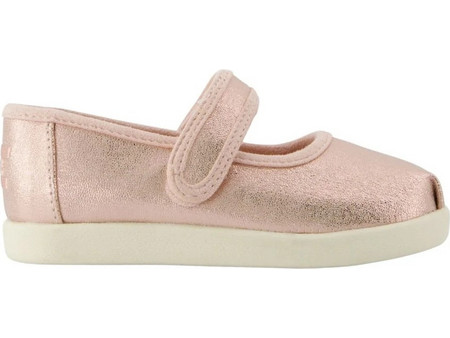 Toms Παιδικές Μπαλαρίνες Πάνινες Ανατομικές με Σκρατς Ροζ Χρυσές 10022117