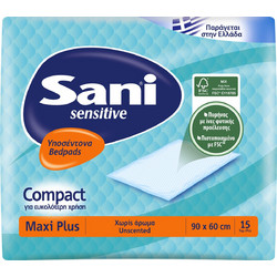Sani Sensitive Maxi Plus Υποσέντονα Ακράτειας 60x90cm 15τμχ