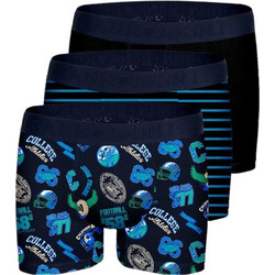 John Frank Ανδρικά Μποξεράκια Σετ 3Pack Navy Μπλε JF3BCA11