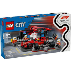 Lego City F1 Pit Stop & Pit Crew with Ferrari Car για 6+ Ετών 60443