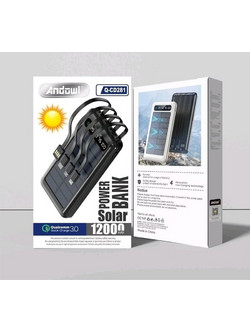 Andowl Q-CD281 Ηλιακό Power Bank 12000mAh Black