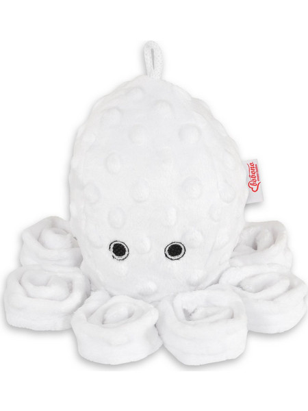 Bobono Χταποδάκι με Κουδουνίστρα Polka Dot Minky Λευκό 31cm