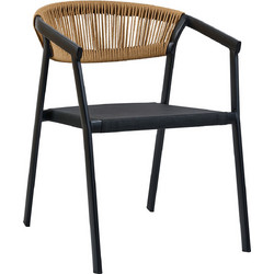 Varossi Cactus-Tx Πολυθρόνα Κήπου Rattan Μπεζ Μαύρο 900-315