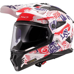 LS2 MX702 Pioneer II Fantasy Matt White Red Blue Κράνος Μηχανής On / Off 1400gr
