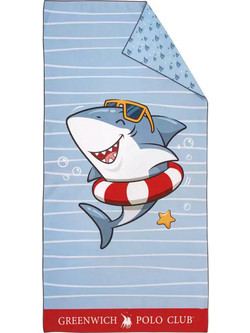 Greenwich Polo Club Summer Shark 4044 Παιδική Πετσέτα Θαλάσσης Microfiber Γαλάζια 70x140cm