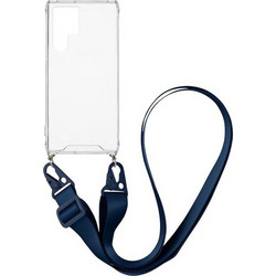 Sonique Strap Armor Back Cover Clear/Dark Blue (Samsung Galaxy S22 Ultra)