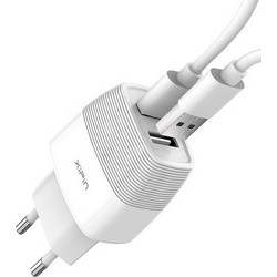 Xipin EU-11T Φορτιστής με Καλώδιο Lightning με 2 Θύρες USB-A 12W