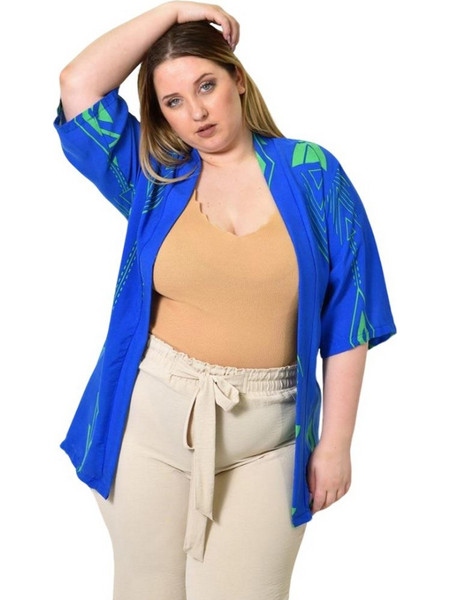 Potre Γυναικείο Κιμονό Παραλίας Κοντό Royal Blue 248021111
