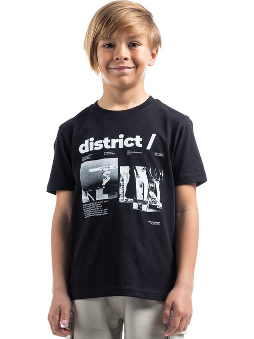 District75 Παιδικό T-Shirt Κοντομάνικο Μαύρο 125KBSS-379-071