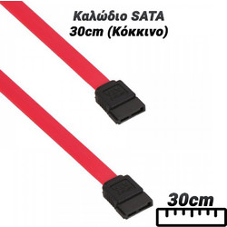 0824.081 Καλώδιο Σκληρού Δίσκου 7-Pin SATA III to 7-Pin SATA III 0.3m Red