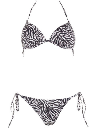 Gsecret Bikini Set Τριγωνάκι Animal Print Μαύρο Λευκό C6201-32168