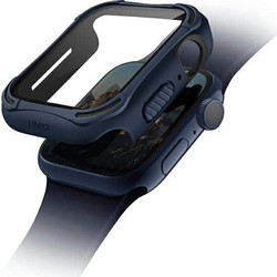 Uniq Torres Πλαστική Θήκη Tempered Glass για Apple Watch 4 / 5 / 6 / SE 40mm Navy Μπλε