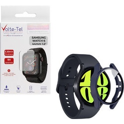 Volte-Tel Πλαστική Θήκη Tempered Glass για Samsung Galaxy Watch 6 44mm Μπλε