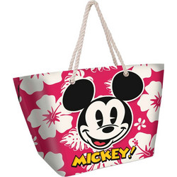 Karactermania Mickey Hawaii Υφασμάτινη Τσάντα Θαλάσσης Ώμου Κόκκινη 37x52cm