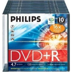 Philips DR4S6B10F Εγγράψιμα DVD+R 16x 4.7GB 10τμχ