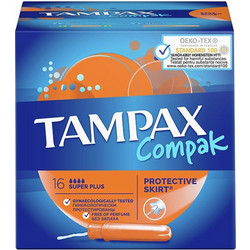 Tampax Compak Super Plus Ταμπόν με Απλικατέρ για Αυξημένη Ροή 4 Σταγόνες 16τμχ