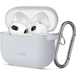 Tech-Protect Θήκη Σιλικόνης με Γάντζο για Apple AirPods 3 Γκρι