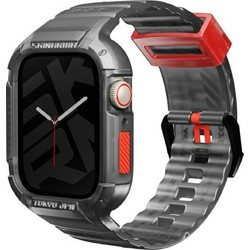 SKINARMA Saido 2in1 Πλαστική Θήκη με Λουράκι για Apple Watch 7 / 8 / 9 44 / 45mm Γκρι