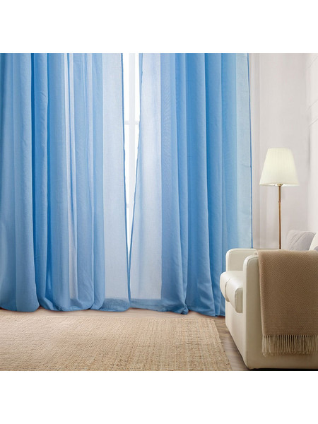 WhiteEgg Κουρτίνα Παραθύρου με Τρουκς 270x280 K0181-1 Blue