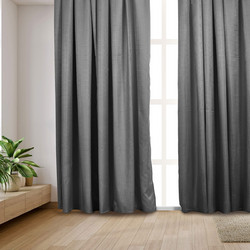 WhiteEgg Κουρτίνα Παραθύρου με Τρέσα 270x280 K0195-3 Grey