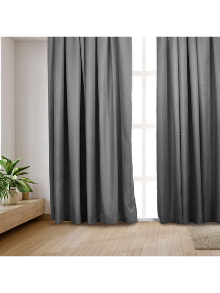 WhiteEgg Κουρτίνα Παραθύρου με Τρέσα 270x280 K0195-3 Grey
