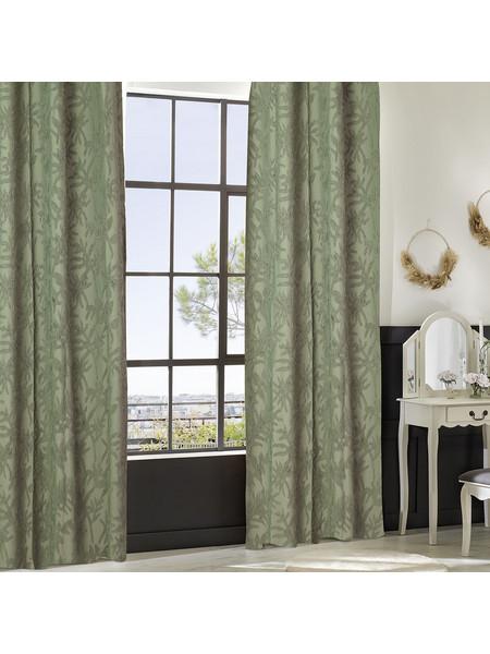 Atmosphera Κουρτίνα Παραθύρου Floral με Τρουκς 135x260 Willow 209090D Celadon Green