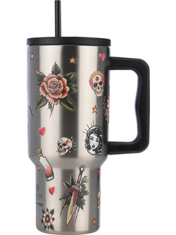 Estia Straw Tumbler XL Save The Aegean Old School 900ml