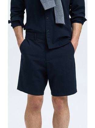 Selected Ανδρική Βερμούδα Υφασμάτινη Navy Μπλε 16092367
